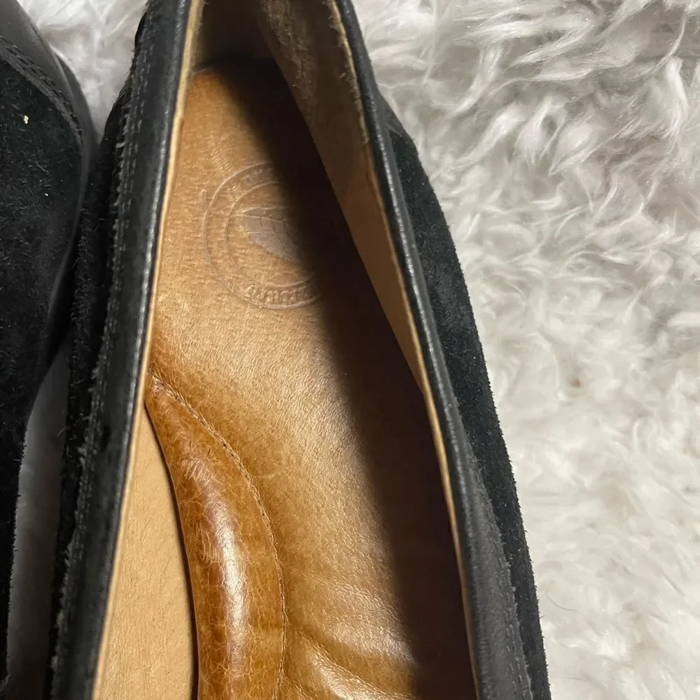Nurture leather black suede slip on loafers rubber soles SZ10M